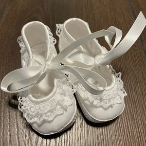 White Satin Lace Shoes